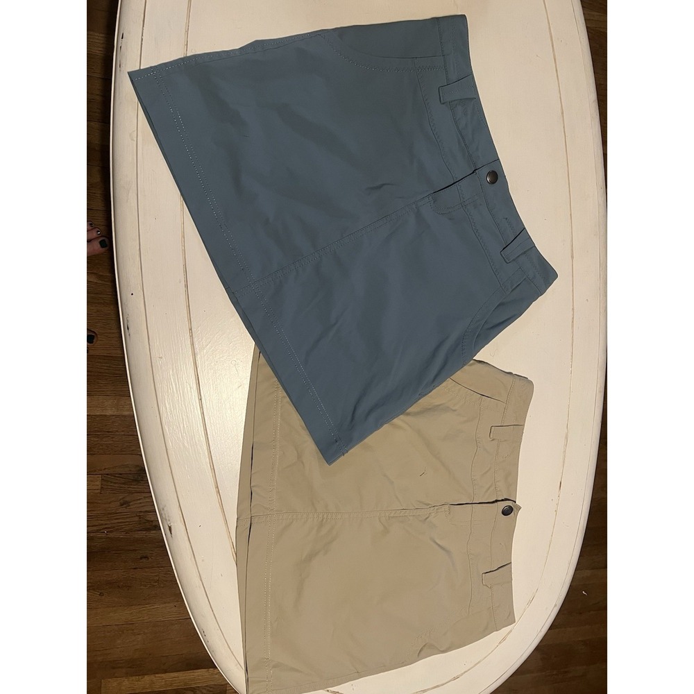 Eddie Bauer Womens Skorts Bundle 2 Pair Sz Blue Khaki Performance Hiking